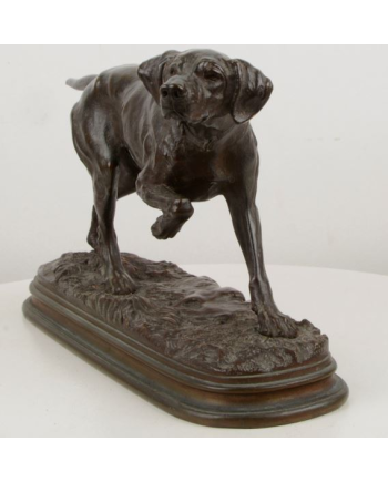 Chien de chasse à l'arrêt - Alfred Dubucand