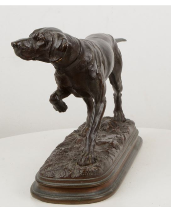 Chien de chasse à l'arrêt - Alfred Dubucand