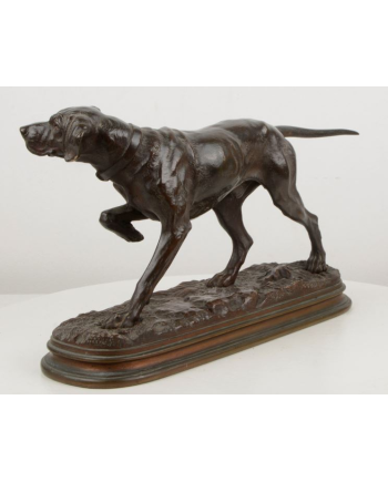 Chien de chasse à l'arrêt - Alfred Dubucand