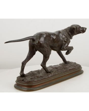 Chien de chasse à l'arrêt - Alfred Dubucand