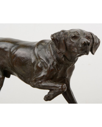 Chien de chasse à l'arrêt - Alfred Dubucand