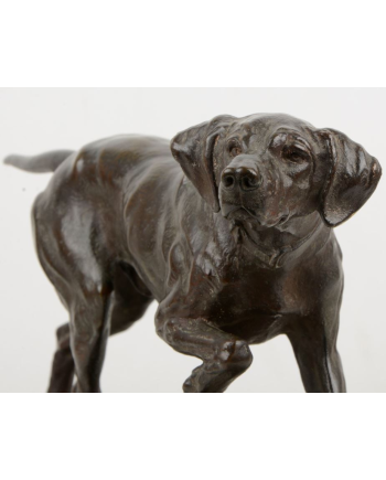 Chien de chasse à l'arrêt - Alfred Dubucand