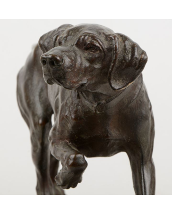 Chien de chasse à l'arrêt - Alfred Dubucand