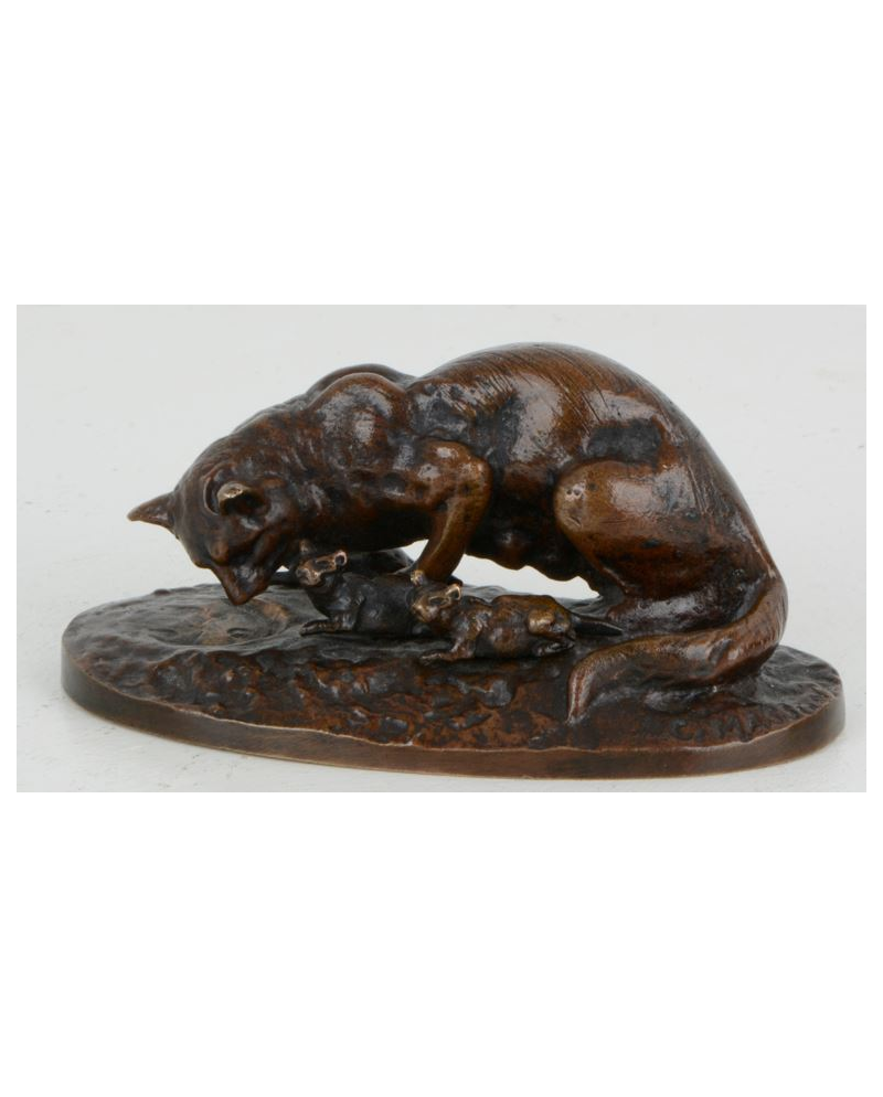 Chatte et chatons - Cl. Masson