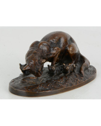 Chatte et chatons - Cl. Masson