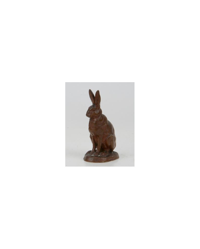 Lièvre assis, bronze à patine brune signée Antoine-Louis Barye