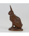 Lièvre assis, bronze à patine brune signée Antoine-Louis Barye