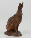 Lièvre assis, bronze à patine brune signée Antoine-Louis Barye